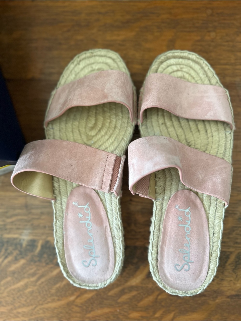Splendid Pink Suede Espadrille Slide Sandals